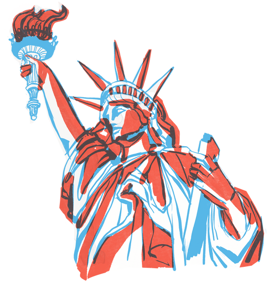 Hand Painted 4th of July Statue of Liberty 