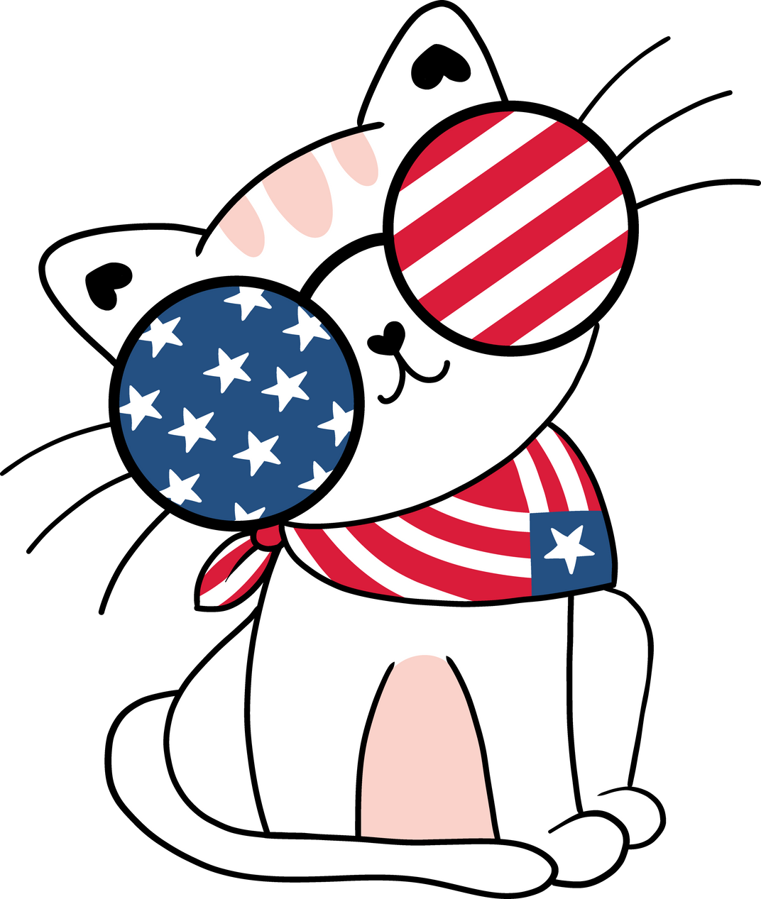 4th July independence kitty cat cartoon