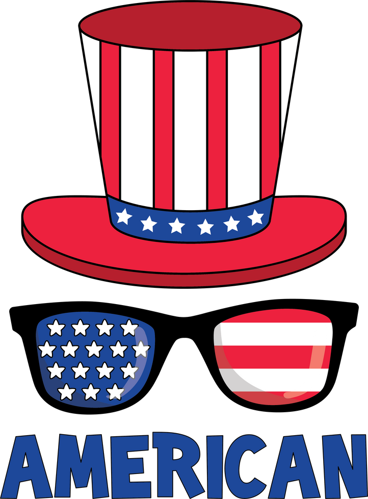 American 4th of July cliparts illustration