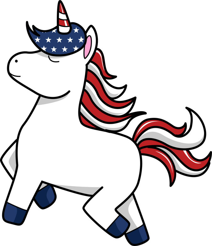 Unicorn Patriotic Animal