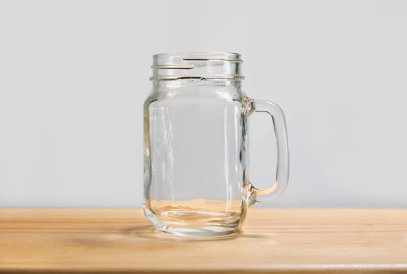 Empty mason jar.