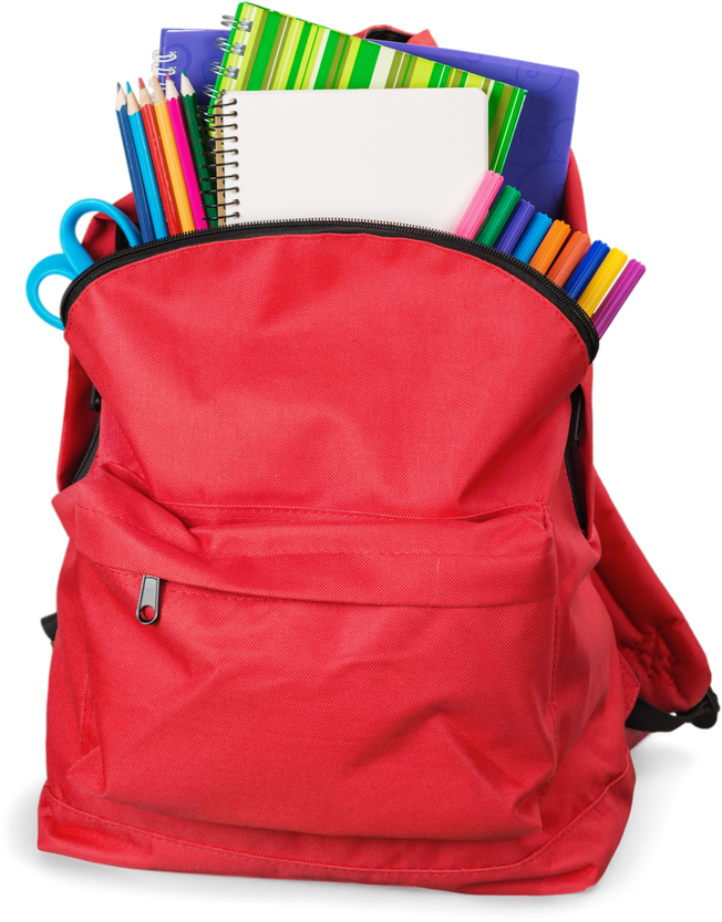 backpack and books